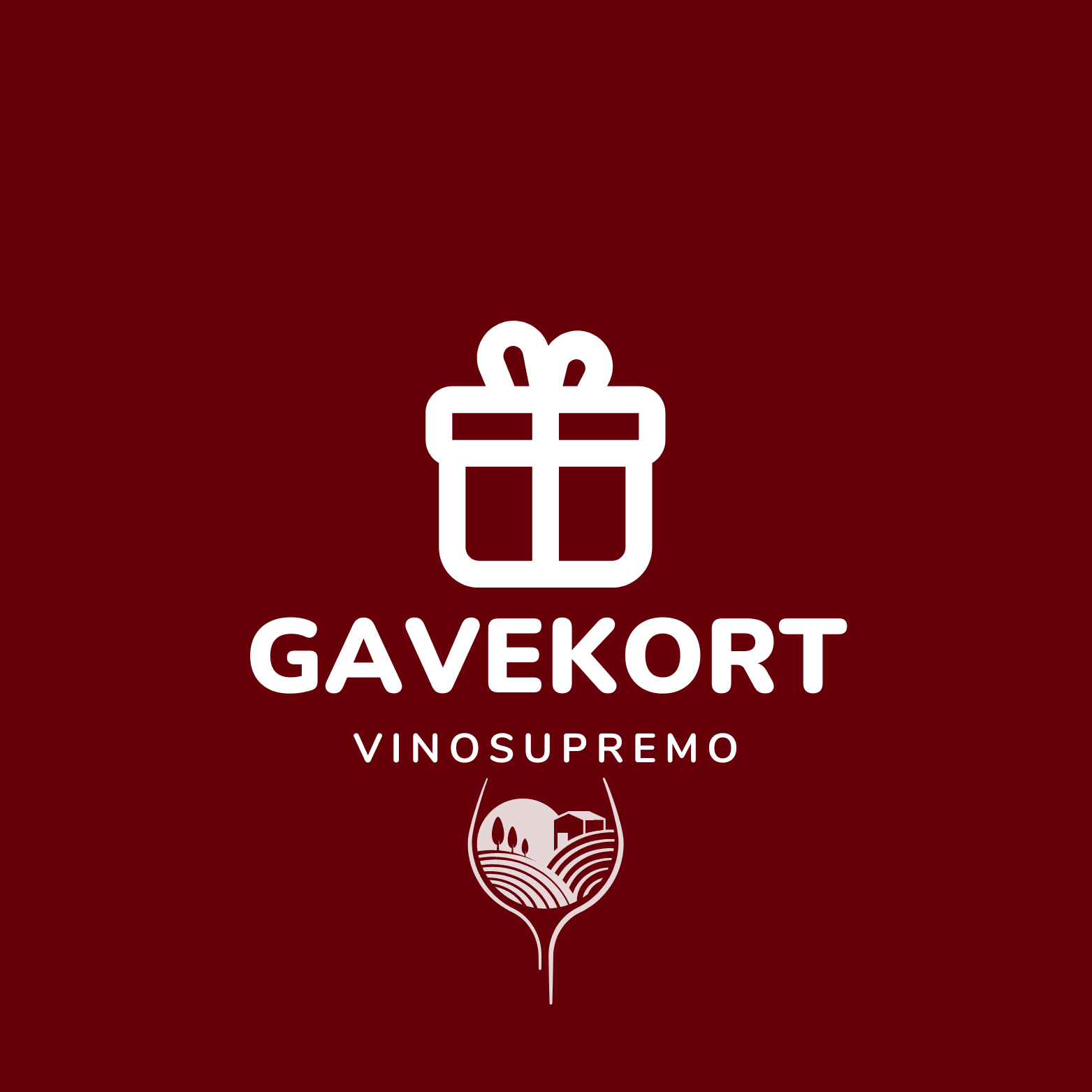 Gavekort fra VinoSupremo med ikon af en gaveæske og virksomhedens logo.