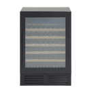 Vinkøleskab SV81B med eksklusiv, rammeløs sorte glasdør og et buet sort rustfrit håndtag